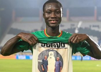 Fallou Diouf con la maglia del Senegal (da Facebook)