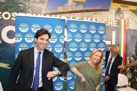 Meloni e Acquaroli, FdI Marche