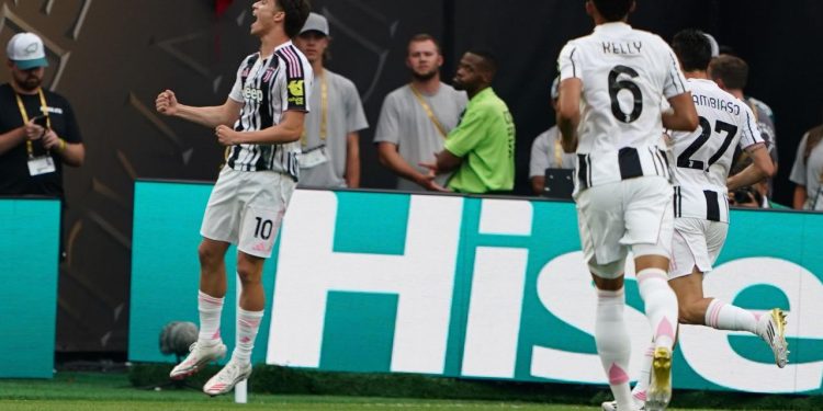 L'esultanza di Kenan Yildiz con la Juventus (Foto ANSA)