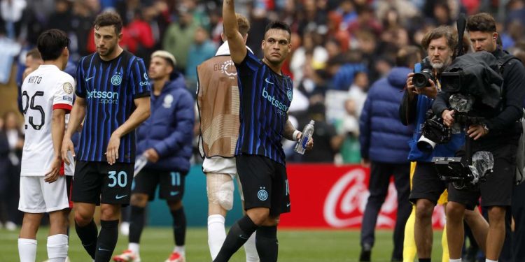 Lautaro Martinez con l'Inter al Mondiale per Club (Foto ANSA)