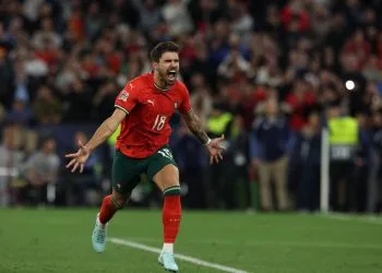 Ruben Neves nella finale di Nations League con il Portogallo (Foto ANSA)