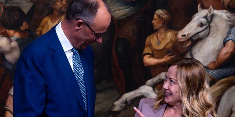 Friedrich Merz e Giorgia Meloni
