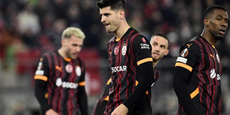 Alvaro Morata con la maglia del Galasatasaray (Foto ANSA)