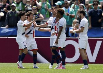 L'esultanza del Psg al Mondiale per Club (Foto ANSA)