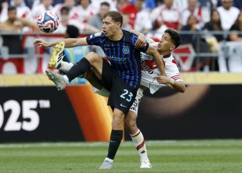 Nicolò Barella impegnato in Inter River Plate (Foto ANSA)