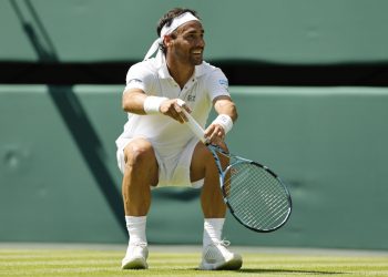 Il sorriso di Fabio Fognini a Wimbledon (Foto ANSA)