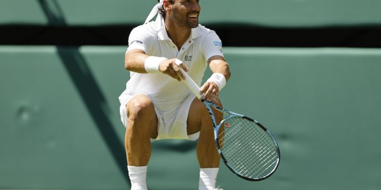 Il sorriso di Fabio Fognini a Wimbledon (Foto ANSA)