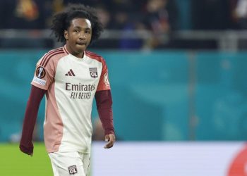 Malick Fofana con la maglia del Lione (Foto ANSA)