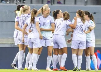 L'esultanza della Norvegia donne (Foto ANSA)