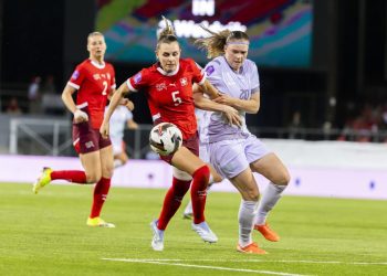 Un momento di Svizzera Norvegia donne in Nations League (Foto ANSA)