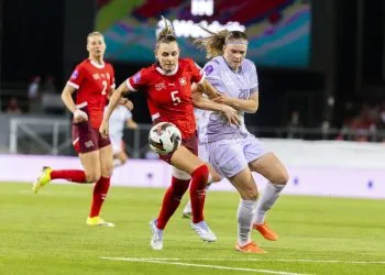 Un momento di Svizzera Norvegia donne in Nations League (Foto ANSA)