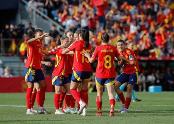 L'esultanza della Spagna donne (Foto ANSA)