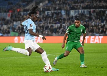 Loum Tchaouna con la Lazio in Europa League (Foto ANSA)