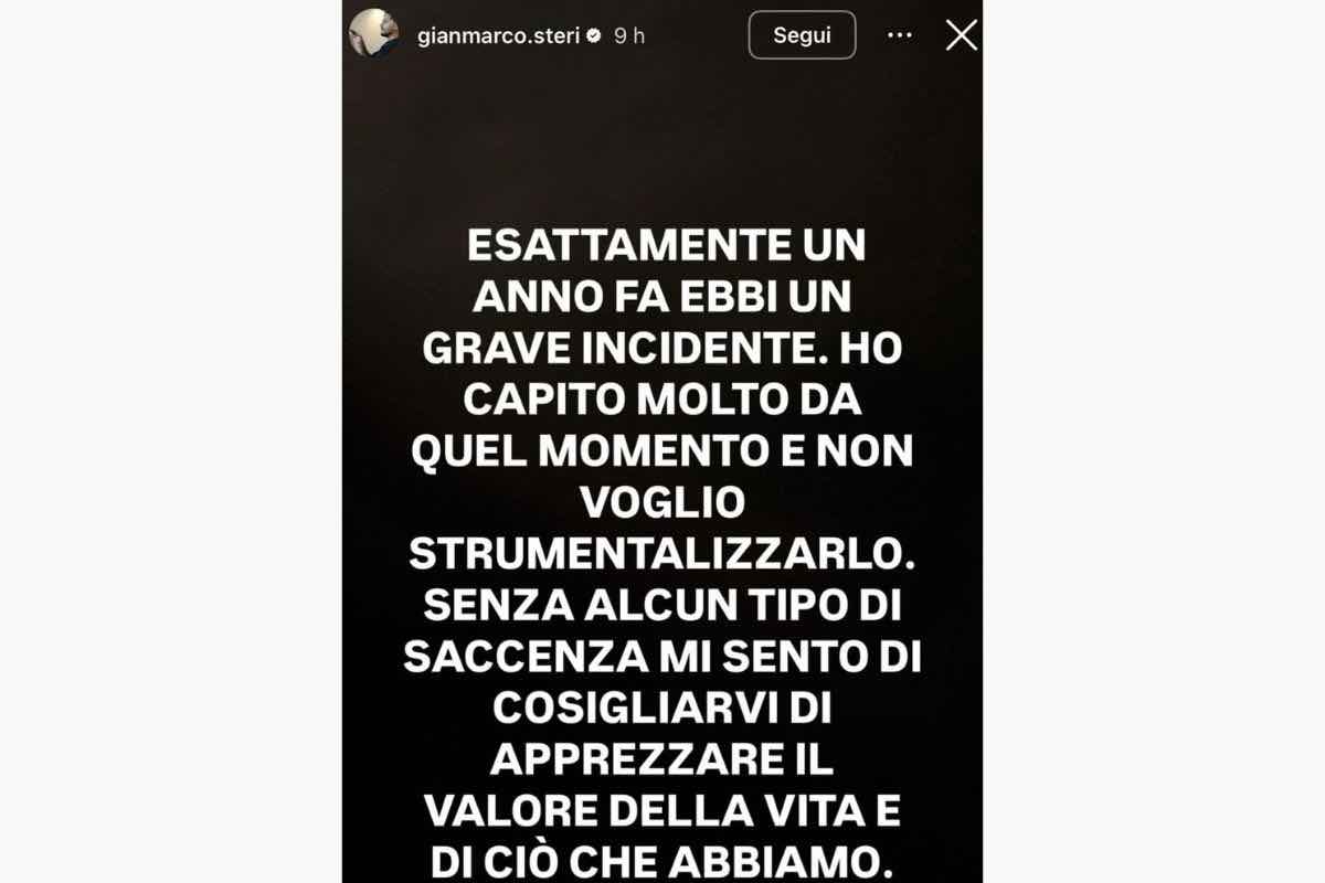 gianmarco steri incidente