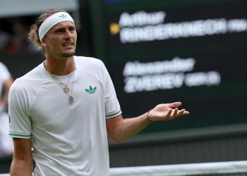 Alexander Zverev a Wimbledon (Foto ANSA)