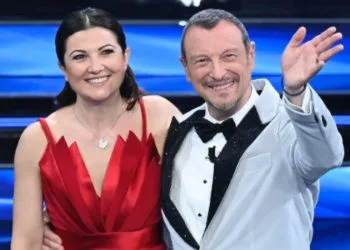 Amadeus e la moglie a Sanremo