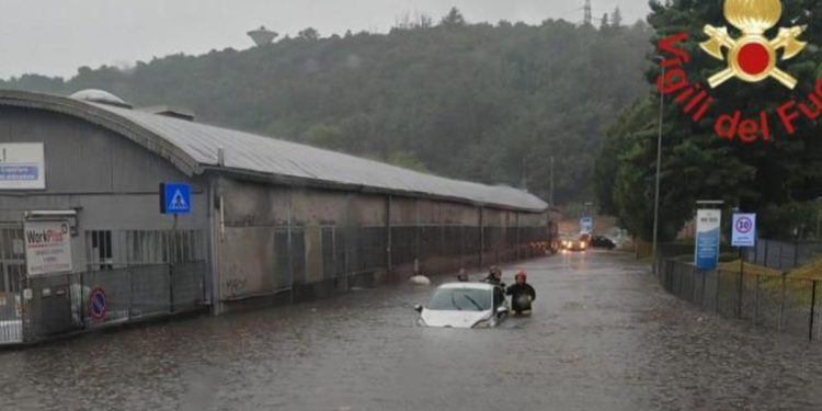 Como, nubifragio (Foto: Vigili del fuoco)