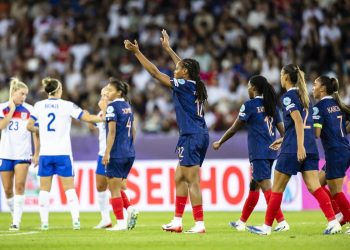 L'esultanza di Marie Antoinette Katoto con la Francia donne (Foto ANSA)