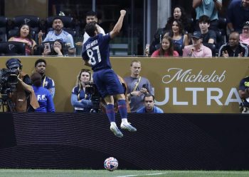 L'esultanza di Joao Neves con il Psg (Foto ANSA)