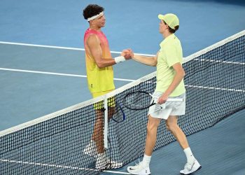 Jannik Sinner e Ben Shelton nel loro ultimo incrocio agli Australian Open (Foto ANSA)