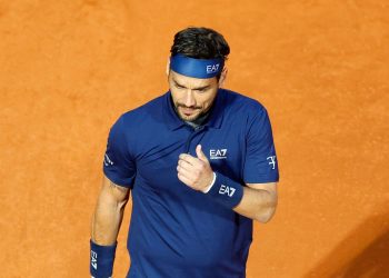 Fabio Fognini a Montecarlo, dove ha vinto l'unico Masters 1000 in carriera (Foto ANSA)