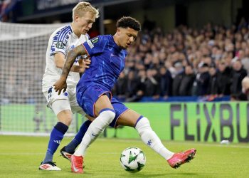 Jadon Sancho con il Chelsea in Conference League (Foto ANSA)