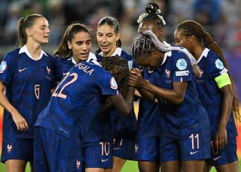 L'esultanza della Francia donne agli Europei (Foto ANSA)