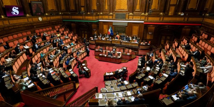 L'aula del Senato (Ansa)