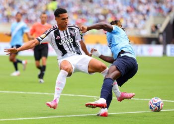Alberto Costa della Juventus in azione al Mondiale per Club contro il Manchester City (Foto Ansa)
