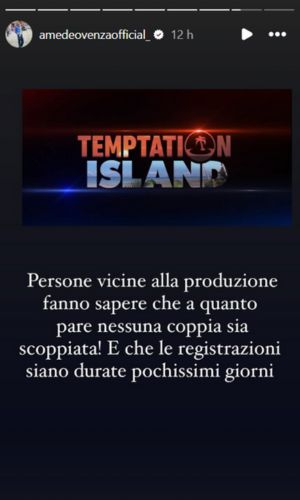 Amedeo Venza, indiscrezione su Temptation Island 2025 (Foto: Instagram)