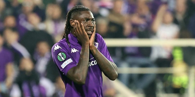 Moise Kean con la maglia della Fiorentina (Foto ANSA)