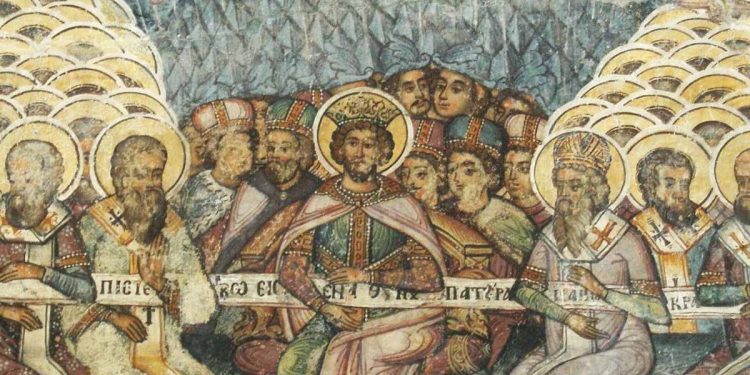 Concilio di Nicea, Chiesa Stavropoleos, Bucarest (particolare)