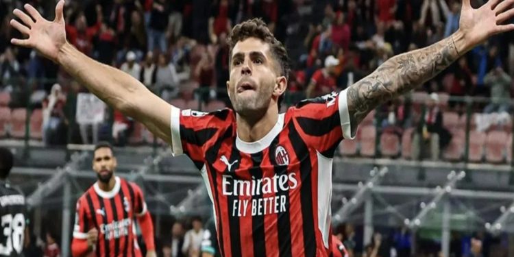 Christian Pulisic con la maglia del Milan (Foto: Web)