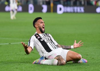 Nico Gonzalez esulta dopo un gol segnato in Juventus-Udinese (Foto Ansa)