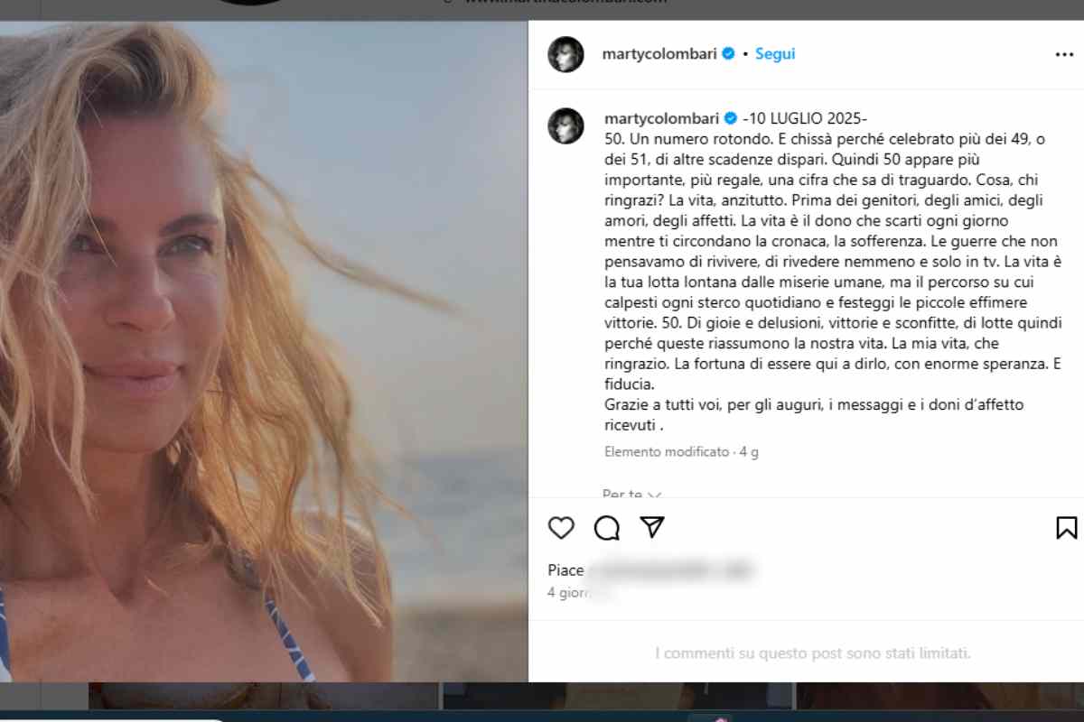 Martina Colombari traguardo della vita