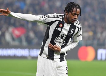 Samuel Mbangula in gol con la Juventus (Foto ANSA)