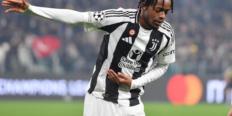 Samuel Mbangula in gol con la Juventus (Foto ANSA)