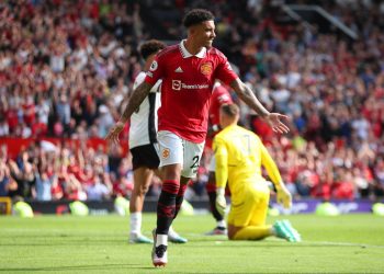 Jadon Sancho con il Manchester United (Foto ANSA)