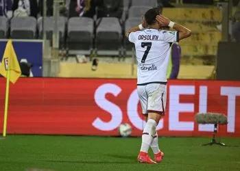 Riccardo Orsolini esulta con il Bologna (Foto ANSA)