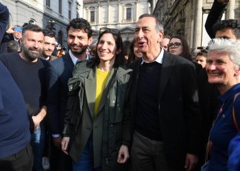 Elly Schlein, Segretaria Pd con il sindaco di Milano Beppe Sala (ANSA 2023, Matteo Bazzi)