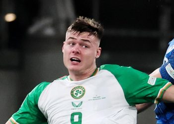 Evan Ferguson con l'Irlanda in Nations League (Foto Ansa)
