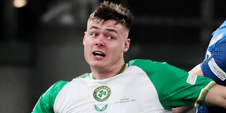 Evan Ferguson con l'Irlanda in Nations League (Foto Ansa)