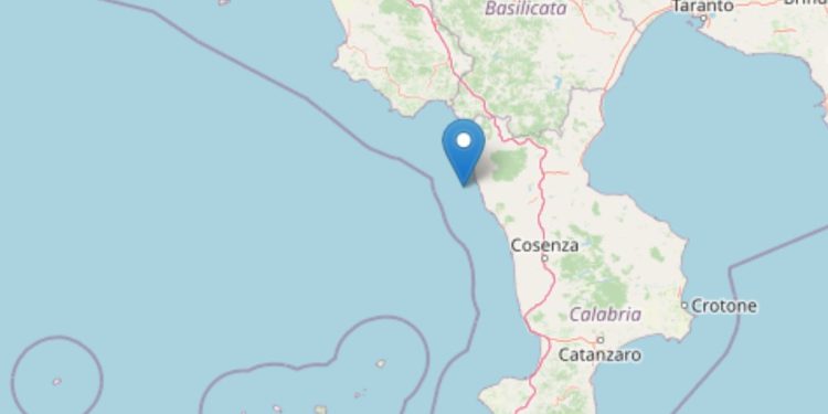 Terremoto oggi a Cosenza