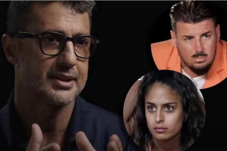 Fabrizio Corona con Lino Giuliano e Perla Vatiero