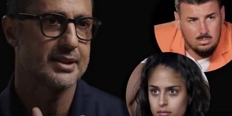 Fabrizio Corona con Lino Giuliano e Perla Vatiero