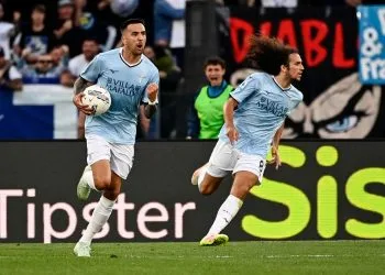Matias Vecino in gol con la Lazio (Foto ANSA)
