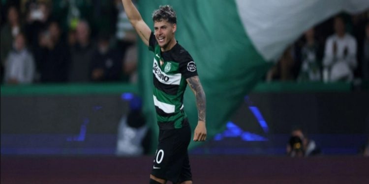Maxi Araujo con la maglia dello Sporting Lisbona (Foto: Web)
