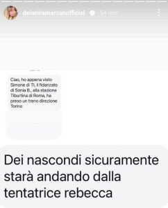 Simone e Rebecca Temptation Island 2025 segnalazione Deianira Marzano