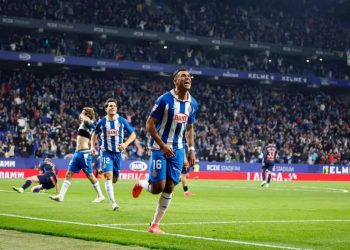 Walid Cheddira in campo con l'Espanyol