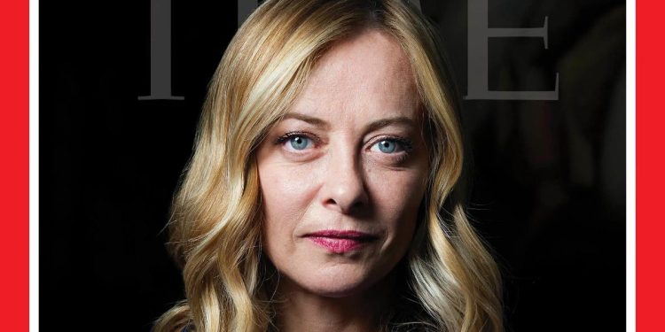 Meloni sulla copertina del Time